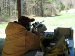 Steve takes aim on the rifle range