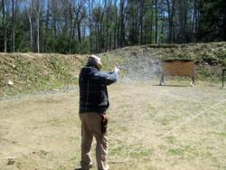 Single action shooting on the pistol range